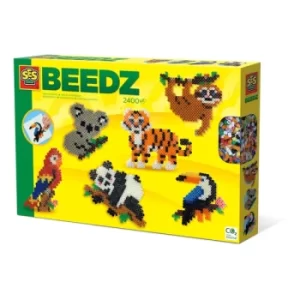 image of SES CREATIVE Jungle Animals Iron-on Beads Mosaic Set, 5 Years or Above (06303)