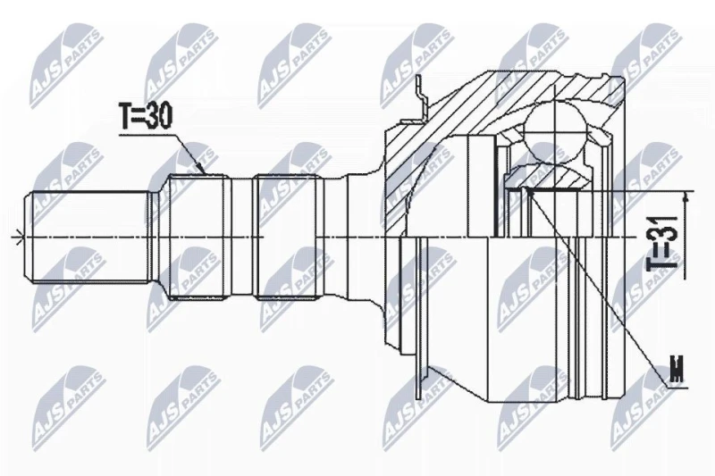 Image of NTY CV joint kit NTY NPZ-DW-032