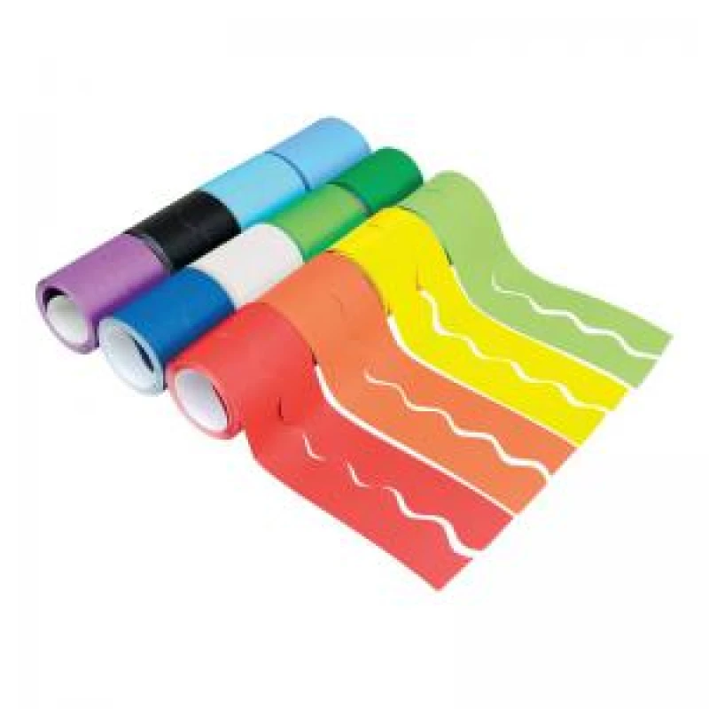 Image of Bordette Bordette Fadeless Card Border Rolls 57mm x 15m Assorted (Pack of 12) AR02050 AR02050