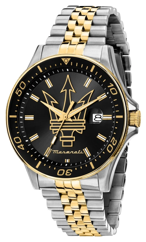 Image of Maserati R8853140009 Mens Sfida Sport (44mm) Black Dial / Watch