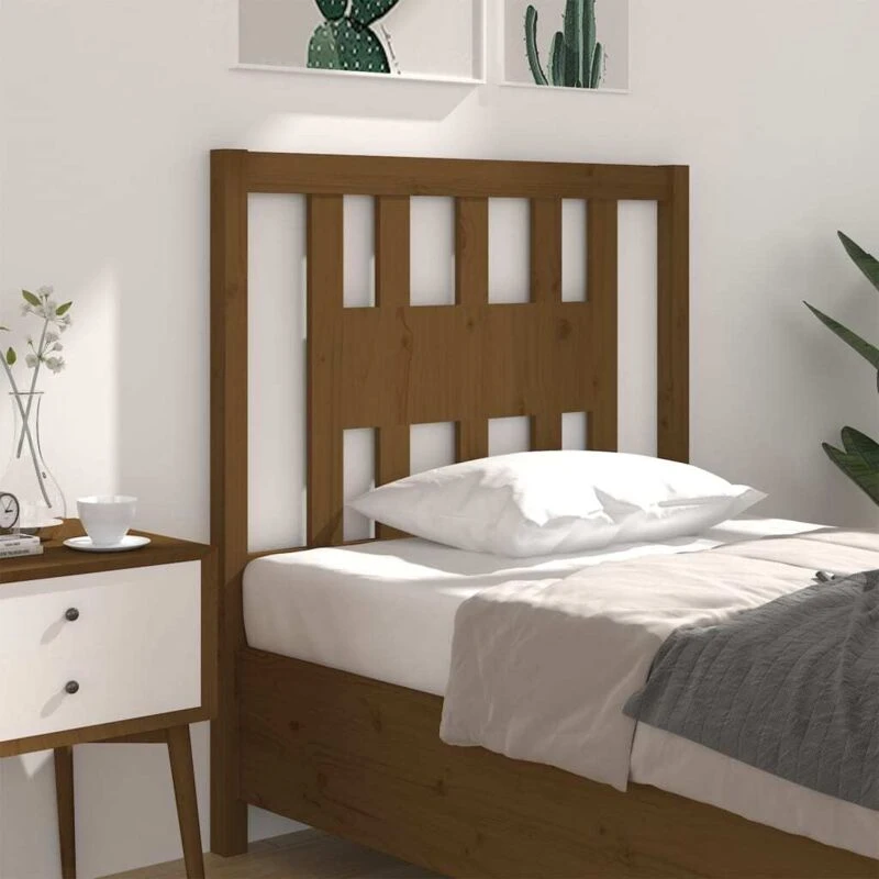 Image of VIDAXL Headboard Honey Brown 106x4x100cm Solid Wood Pine vidaXL 8720287005391