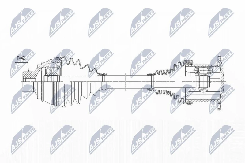 Image of NTY NPW-AU-013 Drive shaft Front Axle Right Drive Shaft (13)