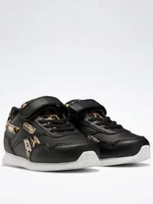 Image of Reebok Royal Classic Jogger 3 Shoes, Black/White, Size 3.5 Younger