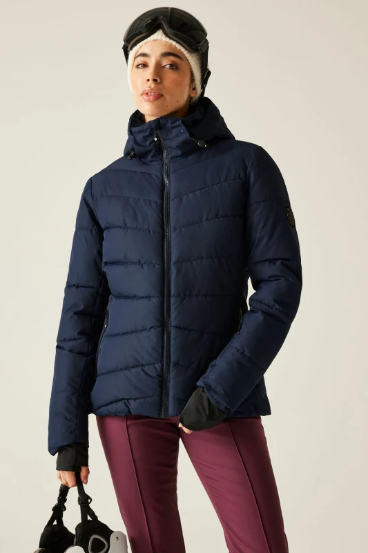 Image of Dare 2b Womens Glacial Waterproof Insulated Padded Ski Jacket in Navy Size: 12 Navy Female 12