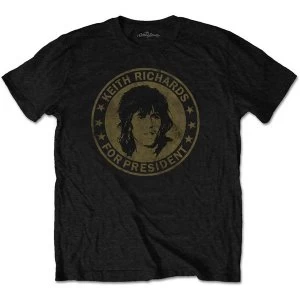 Image of The Rolling Stones - Keith for President Mens Large T-Shirt - Black