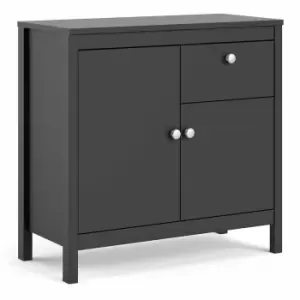 image of Madrid 2 Door Sideboard with Drawer, black