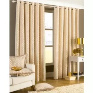 Image of Riva Home Belmont Ringtop Curtains (66x72 (168x183cm)) (Beige) - Beige