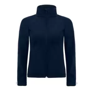 Image of B&C Womens Hooded Premium Softshell Jacket (Windproof, Waterproof & Breathable) (XL) (Navy Blue)