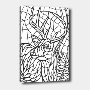 Image of MANDALA108 White Black Decorative Canvas Painting