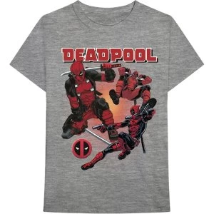 Image of Marvel Comics - Deadpool Collage 1 Mens Large T-Shirt - Grey