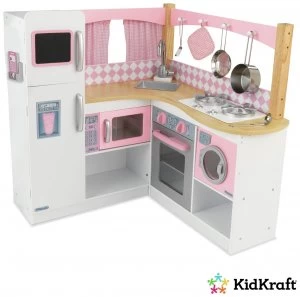 Image of KidKraft Grand Gourmet Corner Wooden Play Kitchen