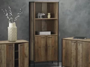 Image of LPD Hoxton Rustic 2 Door Display Cabinet Flat Packed