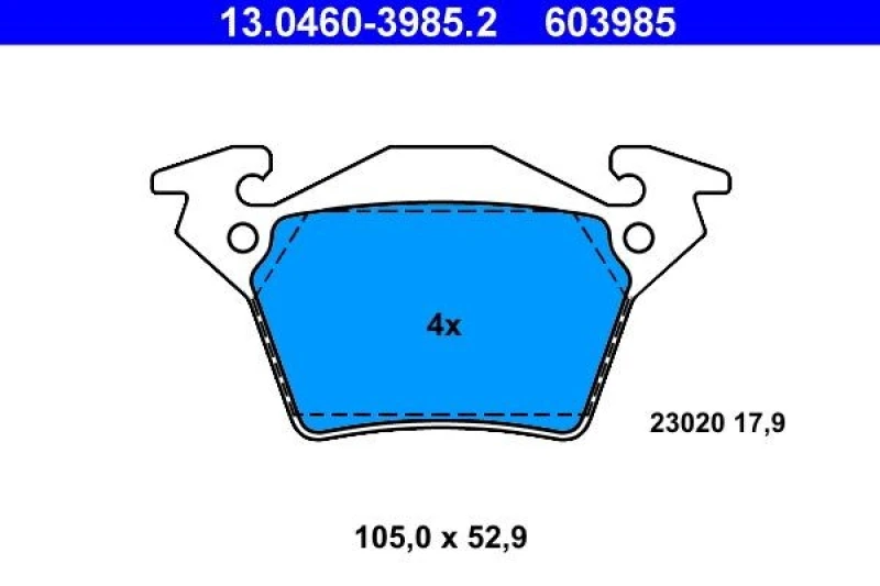 Image of ATE 13.0460-3985.2 Brake pad set excl. wear warning contact Brake Pad Set,disc brake (402)