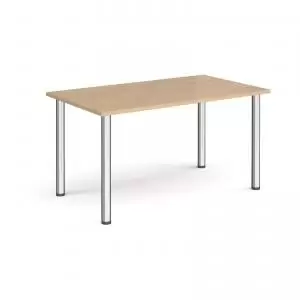 image of Rectangular chrome radial leg meeting table 1400mm x 800mm - kendal