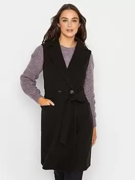 image of Long Tall Sally Sleeveless Cosy Jacket - Black, Size 10, Women