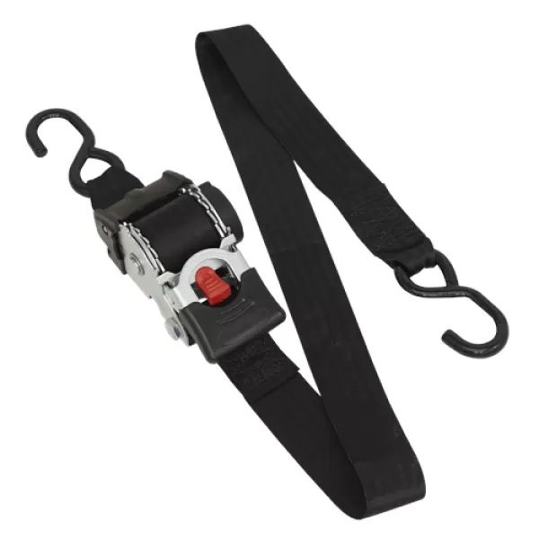 image of Sealey ATD50301 Auto Retractable Ratchet Tie Down 50mm x 3mtr