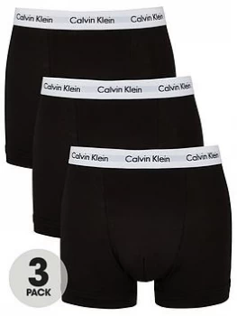 Image of Calvin Klein Mens 3 Pack Trunk Boxer Shorts - Black - S