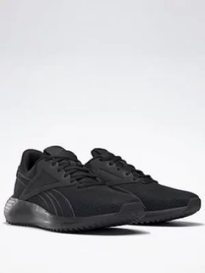 image of Reebok Lite Plus 3 Shoes, Black/Grey, Size 3.5, Women