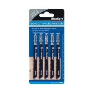 Image of 5 Piece HCS Quick Cut Jigsaw Blades for Wood (8 TPI)