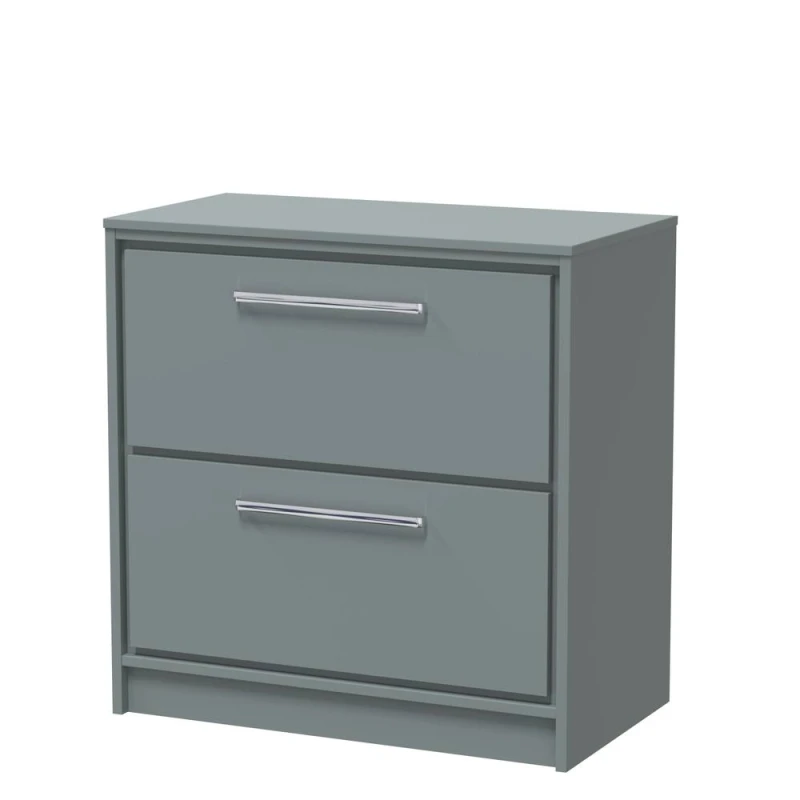 Image of Balterley 800mm Floor Standing 2-Drawer Vanity with Worktop - Coastal Grey Grey Unisex