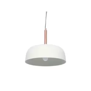 image of Matt Cream Domed Metal Pendant