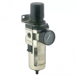 Image of Genuine SEALEY SA206FRAD Air Filter/Regulator Auto Drain Max Airflow 140cfm