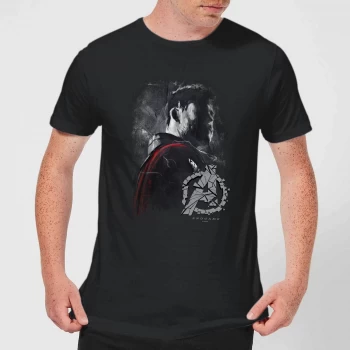 Image of Avengers Endgame Thor Brushed Mens T-Shirt - Black - 3XL - Black