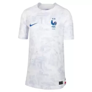 Image of Nike France Away Shirt 2022 2023 Juniors - White