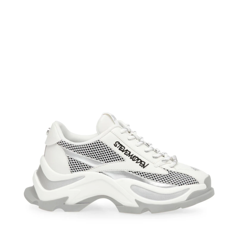 Image of Steve Madden Zoomz Trainers - White White 4