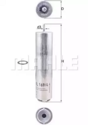 image of Fuel Filter KL169/4D 70551455 by MAHLE Original