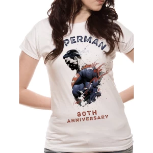 Superman - 80th Anniversary Womens Small T-Shirt - White