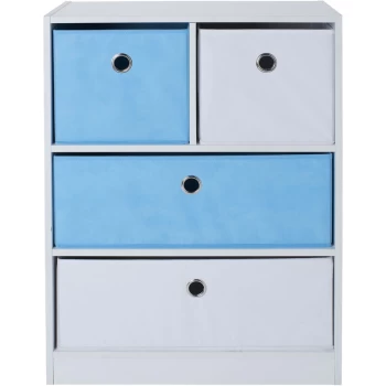 Image of Blue & White 2+2 Kids Storage Cube - White/Blue