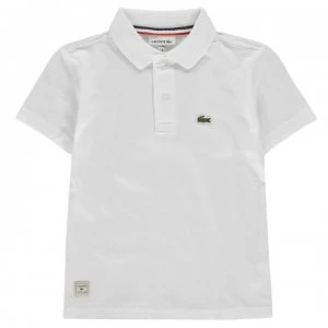 Image of Lacoste Junior Boys Jersey Logo Polo Shirt - White 001