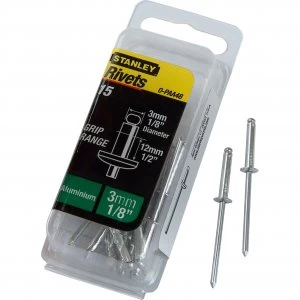 Image of Stanley Aluminium Pop Rivets 3mm Long Pack of 15