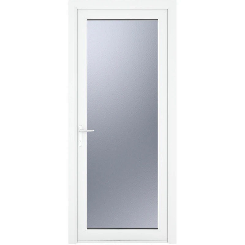 Image of Crystal Triple Glazed Single Door Full Glass White Rh 840 X 2090Mm Obscure, White 3RRHW84209OBTG