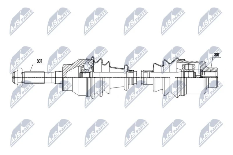 Image of NTY NPW-ME-191 Drive shaft Manual Transmission, Front Axle Right Drive Shaft (13)