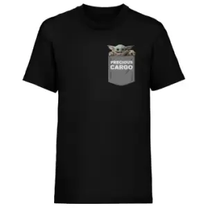 Image of Star Wars: The Mandalorian Womens/Ladies Precious Cargo The Child Boyfriend T-Shirt (M) (Black)
