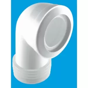 image of McAlpine 90 Degree Bend Macfit WC Connector White MAC-8 - 271042