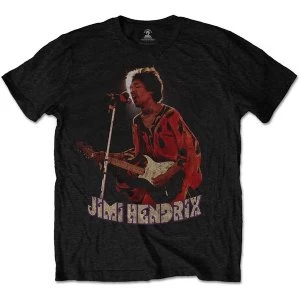 image of Jimi Hendrix - Orange Kaftan Mens Large T-Shirt - Black