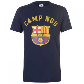 Image of Source Lab Barcelona Crest T Shirt Mens - Navy