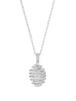 Image of Simply Silver Sterling Silver 925 Cubic Zirconia Honey Pendant Necklace