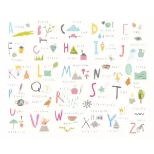 Image of Origin Murals Childrens Alphabet Illustrations Multi Wall Mural - 3.5 x 2.8m