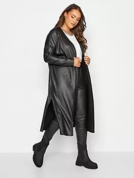 Image of Yours Cire Rib Maxi Cardigan Black, Size 20, Women