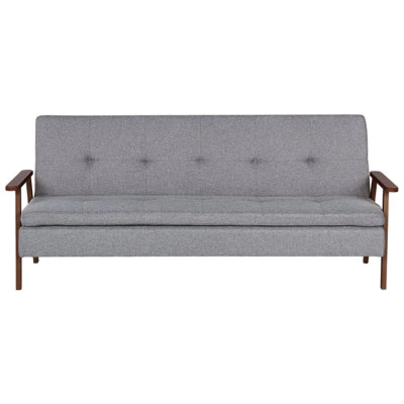 Image of Beliani Sofa Bed 3 Seater Tjorn Fabric Light Grey