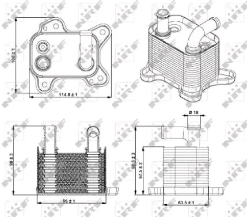 Image of NRF 31342 Oil Cooler with gaskets/seals, EASY FIT Aluminium Oil Cooler,engine oil (469)