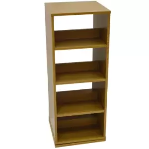 image of Techstyle Swivel 4 Tier Rotating 200 Cd / 96 DVD Bluray Game Storage Shelves Oak