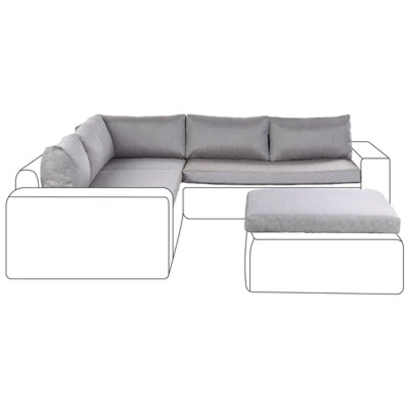 Image of Beliani Outdoor Cushion Cover Set Palermo Grey