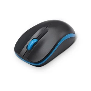 image of Dynamode - Compoint Wireless Ambidextrous 3-Button 1600DPI Optical Mouse with Nano USB Adapter (Black/Blue)