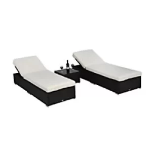 Image of Set OutSunny Garden Lounge Set Brown, Cream