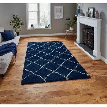 Image of Royal Nomadic 5413 Navy 160cm x 160cm Circle - Blue and Navy